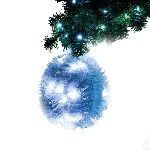 6ft Hinged Fir Artificial Fir Bent Top Christmas Tree, Xmas Tree Bendable Santa Hat Style Christmas Tree Holiday Decoration, 1250 Lush Branch Tips, 300 Led Lights X Mas 3