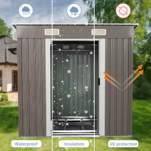 6ft X 4ft Outdoor Metal Storage Shed Outdoor Warehouse, Storage Room, Waste Tools And Furniture Storage Room, Chicken Coop, Duck Coop, Agricultural Tool Placement Space 19