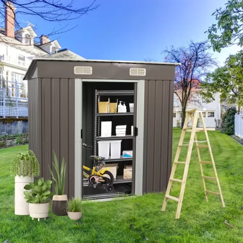 6ft X 4ft Outdoor Metal Storage Shed Outdoor Warehouse, Storage Room, Waste Tools And Furniture Storage Room, Chicken Coop, Duck Coop, Agricultural Tool Placement Space 23