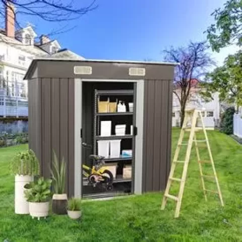 6ft x 4ft Outdoor Metal Storage Shed Outdoor warehouse, storage room, waste tools and furniture storage room, chicken coop, duck coop