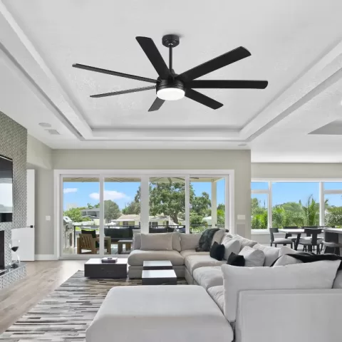 72 In Farmhouse Ceiling Fan With Plywood Blades For Dining Room 8