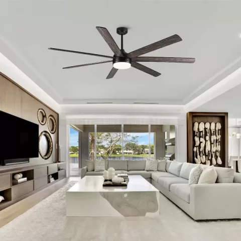 72 In Farmhouse Ceiling Fan With Plywood Blades For Dining Room 9