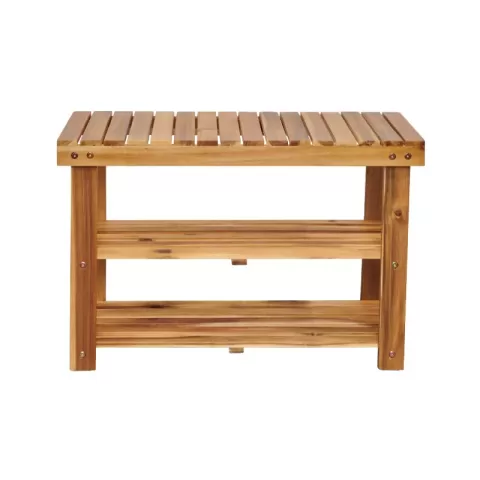 Acacia Wood Shoe Rack Bench Strong Weight Bearing Upto 200 LBS Best Ideas For Entryway Frontdoor Bathroom, Natural Color.