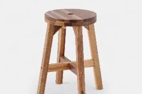 Acacia Wood Stool Round Top Chairs Best Ideas End Tables For Sofas Sub Stool For Living Room Bedside Strong Weight Capacity Upto 250 Lbs, Natural Color
