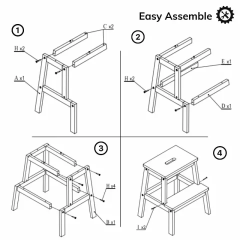 Acacia Wood Two Steps Stool Small Size Rectangle Top Best Ideas For Kitchen Living Room End Tables For Sofas Sub Stool For Living Room Bedside Strong Weight Capacity Upto 16