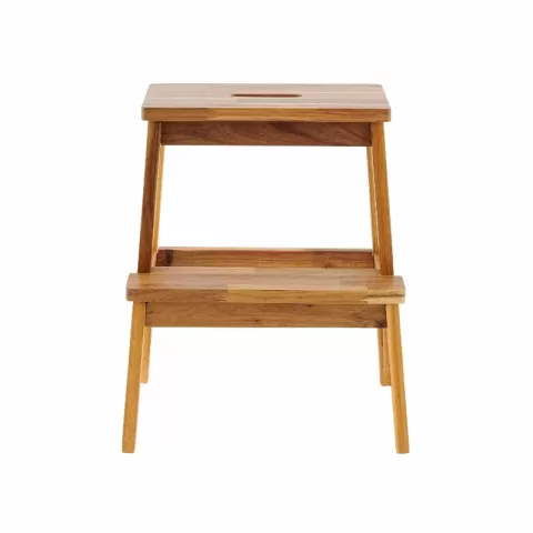 Acacia Wood Two Steps Stool Small Size Rectangle Top Best Ideas For Kitchen Living Room End Tables For Sofas Sub Stool For Living Room Bedside Strong Weight Capacity Upto 17
