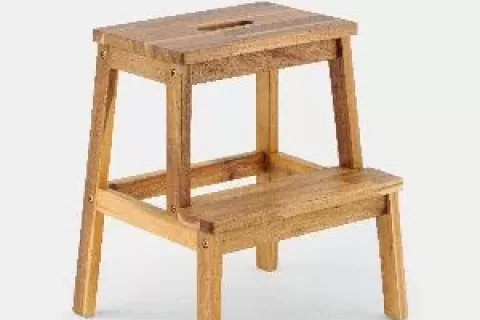 Acacia Wood Two Steps Stool Small Size Rectangle Top Best Ideas For Kitchen Living Room End Tables For Sofas Sub Stool For Living Room Bedside Strong Weight Capacity Upto 250 Lbs