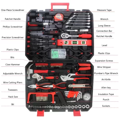 Black Hand Tool Box With Toolset 238pcs 12