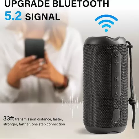 Bluetooth Speakers Portable Wireless Speaker with 30W Stereo Sound, Upgraded Portable Speaker Black, IPX7 Waterproof Shower Speaker, Playtime 30 Hours