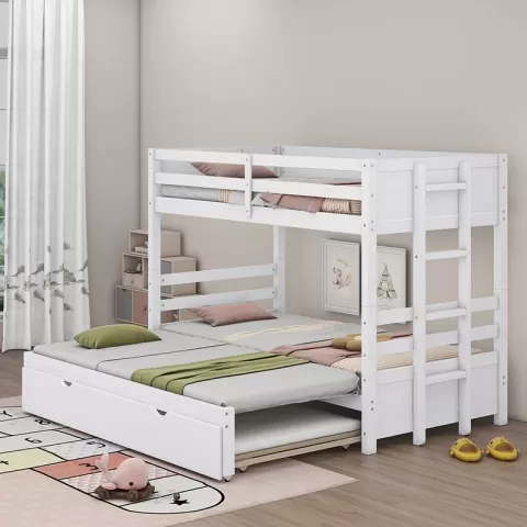 Bunk Bed With Trundle, White 10