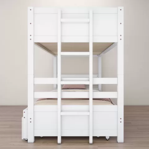 Bunk Bed With Trundle, White 11