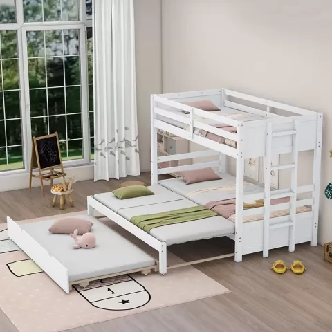 Bunk Bed With Trundle, White 5