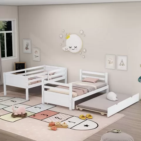 Bunk Bed With Trundle, White 6