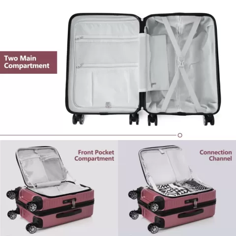 Carry On Luggage 20 Inch Front Open Luggage Lightweight Suitcase With Front Pocket And Usb Port, 1 Portable Carrying Case 6