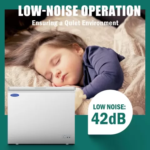Chest Freezer 7.0 Cu.ft Solid Top Commercial Deep Chest Freezers With Lockable Stay Open Lid Painted For Back Of House Bulk Storage 4