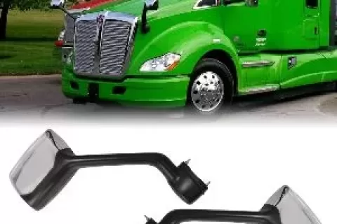 Chrome Hood Mirrors Pair For Kenworth T680 Peterbilt 579587 Wmounting Kit Left And Right Side