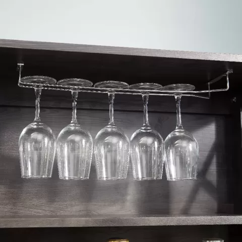 Coffee Bar Cabinet Kitchen Cabinet With Microwave Stand Metal Frame Side Home Source Bar Cabinet Cabinet And Hollow Out Barn Design Wood Cabinet L26.77''w15.75''h67.32'' 4