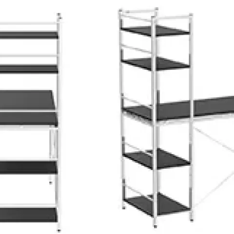 Computer Desk in Black & Chrome