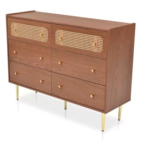 Dresser for Bedroom, Chest of Drawers, 6 Drawer Dresser, Floor Storage Drawer Cabinet for Home Office, Drawer chest of drawers rattan chest