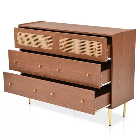 Dresser for Bedroom, Chest of Drawers, 6 Drawer Dresser, Floor Storage Drawer Cabinet for Home Office, Drawer chest of drawers rattan chest
