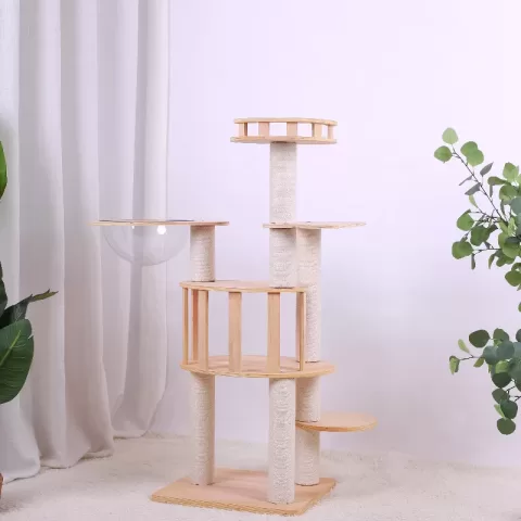 Elitecat Haven Premium Wooden Multi Level Cat Climber Cat Tower 30
