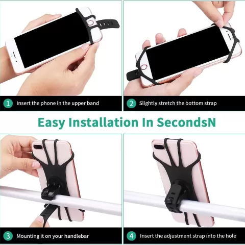 Flnorw Bicycle Phone Holder 360° Rotatable Adjustable Bike Phone Binding Bicycle Handles Compact And Resistant To Falling Mount Compatible For 4 To 6.5 Smartphones 11