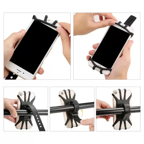 Flnorw Bicycle Phone Holder 360° Rotatable Adjustable Bike Phone Binding Bicycle Handles Compact And Resistant To Falling Mount Compatible For 4 To 6.5 Smartphones 14