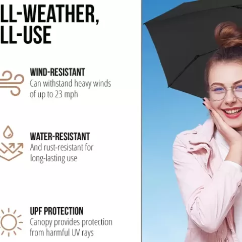 Flnorw Blue Sky And White Clouds Travel Umbrella Windproof Sunproof Sun Blocking Uv Proof Heat Proof Rain Proof Automatic Opening Automatic Folding Umbrella Compact 2