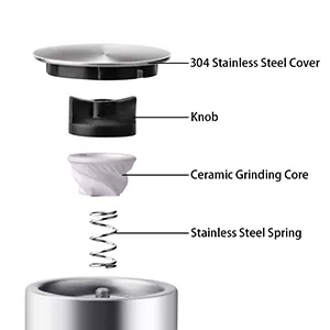 Flnorw Salt And Pepper Grinder 2 In 1 Manual Stainless Steel Salt Pepper Mill Herb Spice Grinder Shakers Refillable With And Clean Adjustable Coarseness Ceramic Rotor And Dual Clear Acrylic Chamber 15