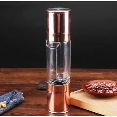 Flnorw Salt And Pepper Grinder 2 In 1 Manual Stainless Steel Salt Pepper Mill Herb Spice Grinder Shakers Refillable With And Clean Adjustable Coarseness Ceramic Rotor And Dual Clear Acrylic Chamber 19