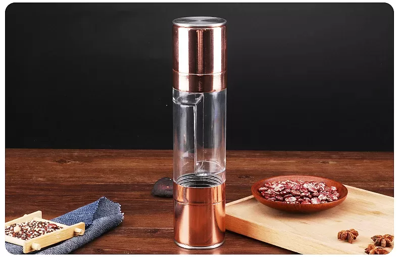 Flnorw Salt And Pepper Grinder 2 In 1 Manual Stainless Steel Salt Pepper Mill Herb Spice Grinder Shakers Refillable With And Clean Adjustable Coarseness Ceramic Rotor And Dual Clear Acrylic Chamber 19