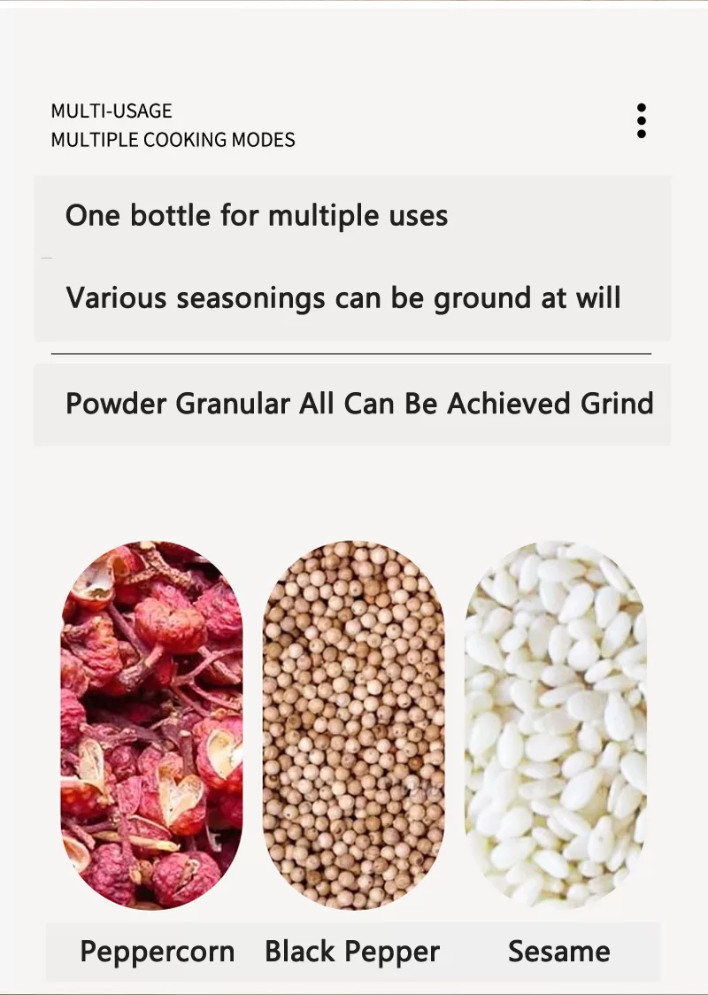 Flnorw Salt And Pepper Grinder 2 In 1 Manual Stainless Steel Salt Pepper Mill Herb Spice Grinder Shakers Refillable With And Clean Adjustable Coarseness Ceramic Rotor And Dual Clear Acrylic Chamber 4