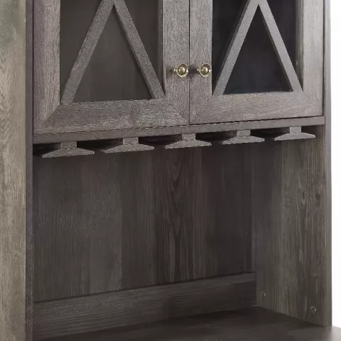 Farmhouse Bar Cabinet for Liquor and Glasses, Dining Room Kitchen Cabinet with Wine Rack, Sideboards Buffets Bar Cabinet