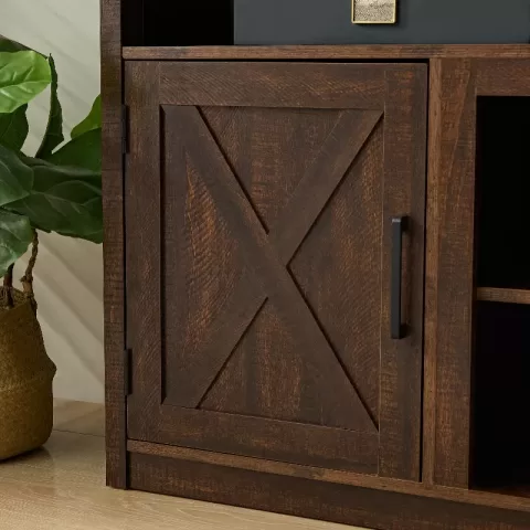 Farmhouse Barn Door Tv Media Stand Modern Entertainment Console For Tv Up To 65 With Open And Closed Storage Space,espresso L57.87w15.75h30.31 1