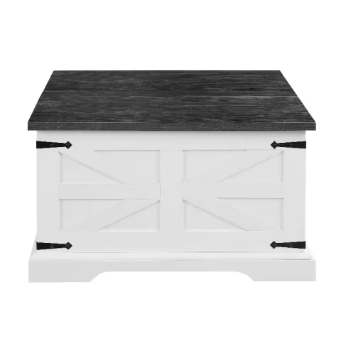 Farmhouse Coffee Table, Square Wood Center Table With Large Hidden Storage Compartment For Living Room, Barn Design Center Table Rustic Cocktail Table With Hinged Lift 3