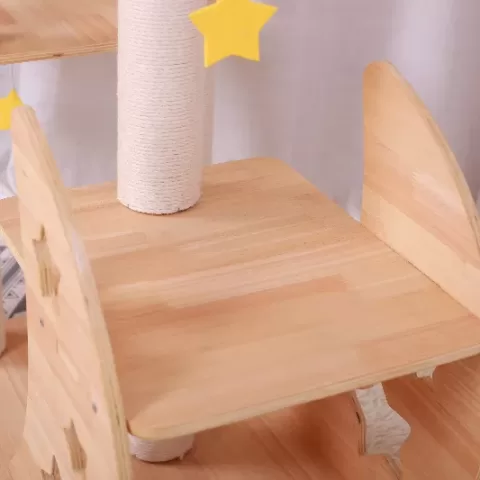 GalaxyCat Oasis - Premium Wooden Multi-Level Cat Climber with Space Capsule Cat Tower