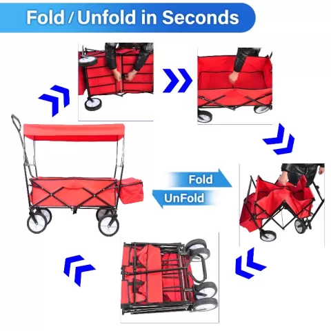 Garden Shopping Beach Cart Folding Wagon 19