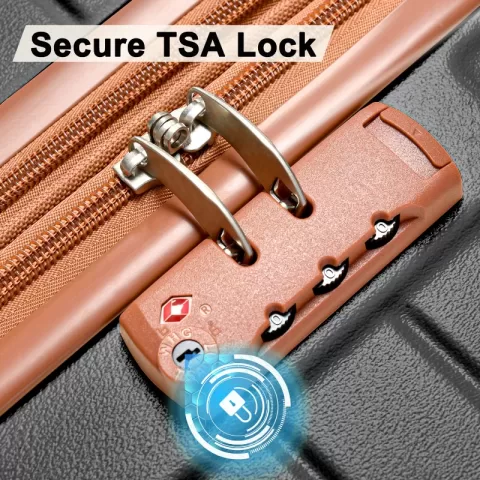 Hardshell Luggage Sets 3 Piece Double Spinner 8 Wheels Suitcase With Tsa Lock Lightweight 20''24''28' 11