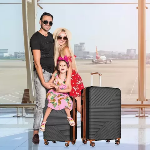 Hardshell Luggage Sets 3 Piece Double Spinner 8 Wheels Suitcase With Tsa Lock Lightweight 20''24''28' 15