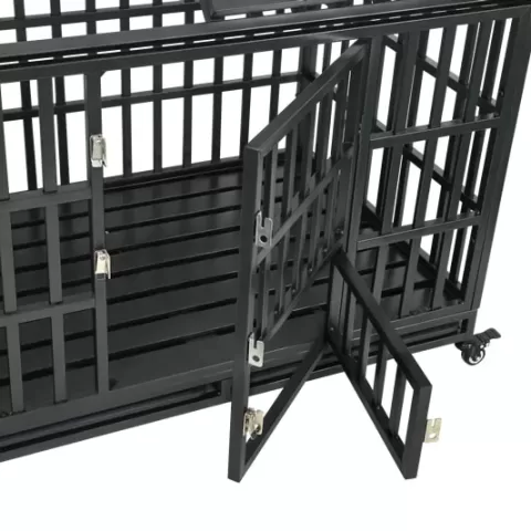 Heavy Duty Dog Cage Pet Crate With Roof 12