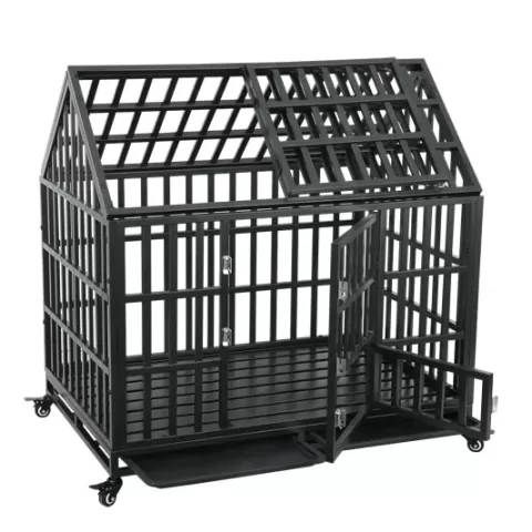 Heavy Duty Dog Cage Pet Crate With Roof 14
