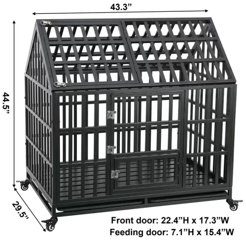 Heavy Duty Dog Cage Pet Crate With Roof 15