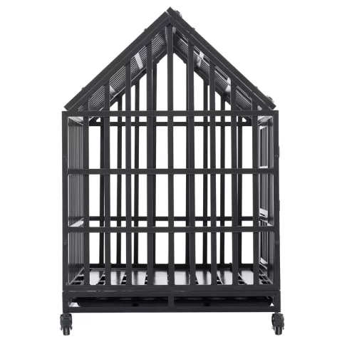 Heavy Duty Dog Cage Pet Crate With Roof 17