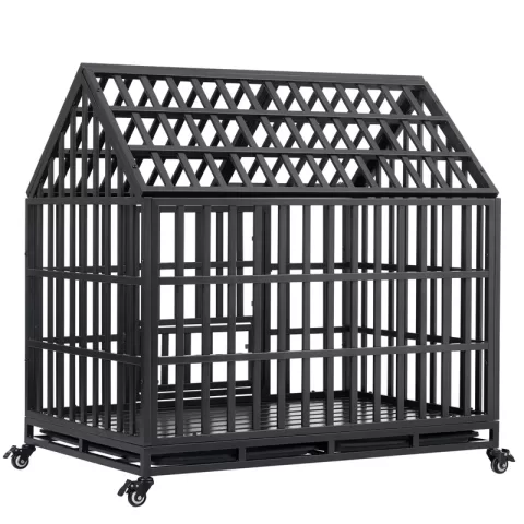 Heavy Duty Dog Cage Pet Crate With Roof 21