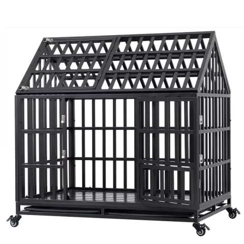 Heavy Duty Dog Cage Pet Crate With Roof 27