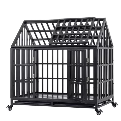 Heavy Duty Dog Cage Pet Crate With Roof 30