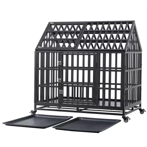 Heavy Duty Dog Cage Pet Crate With Roof 31