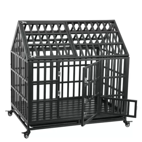 Heavy Duty Dog Cage Pet Crate With Roof 5
