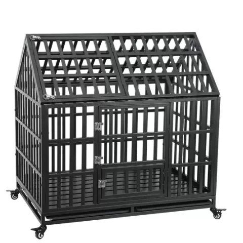 Heavy Duty Dog Cage Pet Crate With Roof 6
