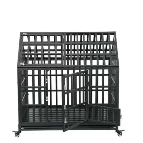 Heavy Duty Dog Cage Pet Crate With Roof 9